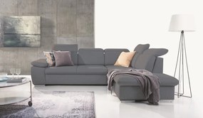Rohová sedacia súprava Aldon, šedá tkanina, pravý roh