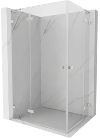 Mexen Lunar, L Duo výklopný sprchový kút 110 x 70 cm, 8mm číre sklo, oceľový profil, 834L-110L-070P-97-00