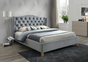 Manželská posteľ ASPEN Velvet | 140 x 200 cm Farba: Bluvel 14 / sivá