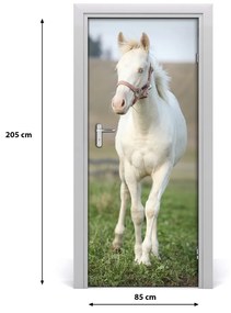 Samolepiace fototapety na dvere biely kôň 85x205 cm