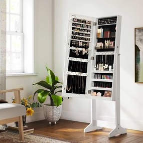 Voľne stojaca skrinka na šperky so zrkadlom SONGMICS JJC002W01