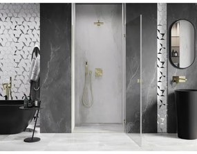 Mexen, Mexen Lunar-B výklopné pravé sprchové dvere 65 cm, transparentné, brúsené zlato - 832-065-000-55-00-P