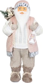 Dekorácia MagicHome Vianoce, Santa, s darčekom, ružovo-hnedý, 60 cm (60)