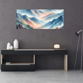 Obraz - Akvarelové hory (120x50 cm)