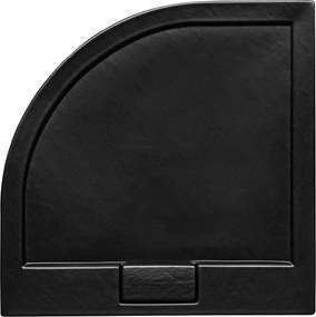 Besco Štvrťkruhový sprchovací kút ZARYA CHROM HR 80x80 (90x90) + vanička AXIM SE čierna BESCO-Rozmery: 90x90