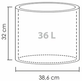 Scheurich Kvetináč Riva (Ø 40 cm, žula/čierna)  (100349892)