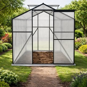 Skleník so základňou BestBerg BBGH‑1206B / 7,05 m² / 371 × 190 × 194 cm / čierna