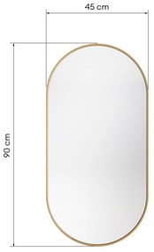 Oválné zrcadlo Luna 45 cm zlaté