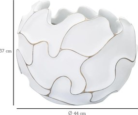 Dizajnový kvetináč Gaspeau Lines 44 cm biely