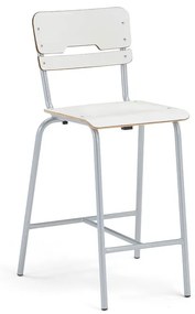 Školská stolička SCIENTIA, široké sedadlo, V 650 mm, strieborná/biela