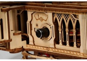 RoboTime - 3D drevenené mechanické puzzle Gramofón (elektrický pohon)