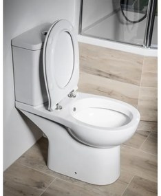 Sapho - WC kombi s bidetovou sprškou, zadné odpadové pripojenie, keramika/biela
