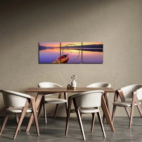 Obraz - Kajak na jazere (s hodinami) (90x30 cm)