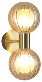 Searchlight 30507GO - Nástenné svietidlo LUMINSPHERE 2xG9/7W/230V mosadz