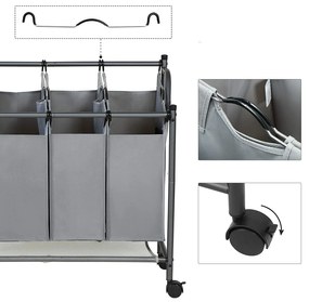 Kôš na bielizeň GERARD 4 x 35 L sivý