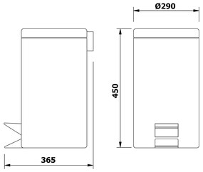 AQUALINE 27103 Simple line odpadkový kôš okrúhly 20 l, nehrdz. oceľ