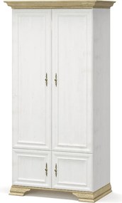 Vysoká skriňa s dvierkami JARMANKA 2D, borovica/dub zlatý