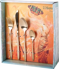 Príborový set 16 ks – Vivo PVD Champagne matný - 140301