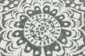 Koberec Lima G757A mandala, krémový / sivý kruh