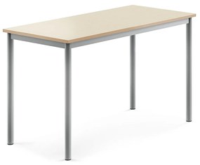 Stôl SONITUS, 1200x600x720 mm, HPL - breza, strieborná