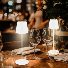 Briloner 7510016 - LED RGBW stmievateľná stolná lampa CALIDA 2,5W/5V IP44 1200 mAh biela