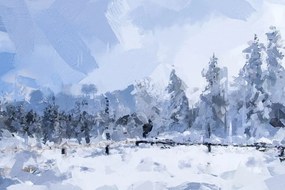 Obraz nádielka snehu v lese - 120x80
