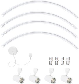 Moderný koľajnicový systém s 4 bodovými svetlami biely 1-fázový okrúhly - Iconic Jeana