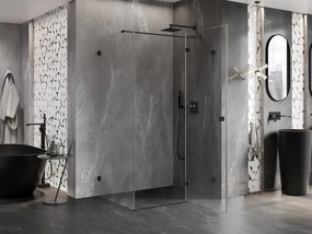 Mexen Lunar T pravý výklopný sprchový kút 140 x 90 cm, číre sklo, čierna matná, 834T-140-090-70-00-P
