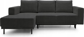 Rohová sedacia súprava Rodriguez mini (L) (tmavosivá čierna)