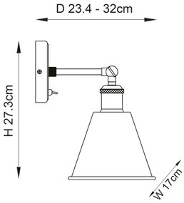 Endon 92866 - Nástenné bodové svietidlo HAL 1xE27/10W/230V matný chróm/medená