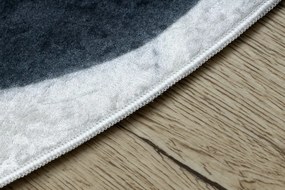 Dywany Łuszczów, Detský kusový koberec Bambino 2139 Football, 80x80 (priemer) kruh, čiernobiela, detská izba