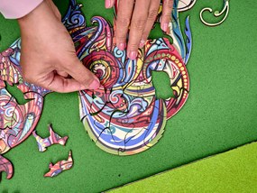 KIK KX5371 Drevené puzzle kohút A3 83 prvkov