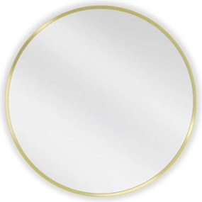 Mexen Loft, okrúhle kúpeľňové zrkadlo 65 cm, farba rámu zlatá matná, 9850-065-065-000-50