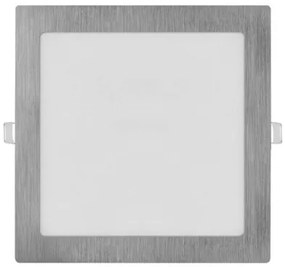 EMOS LED vstavané svietidlo NEXXO, štvorcové, strieborné, 18W, 22,5x22,5cm, teplá biela-studená biela