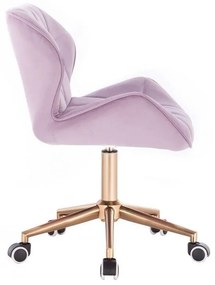 LuxuryForm DESIGN Stolička MILANO VELUR na zlatej podstave s kolieskami - levanduľa