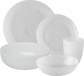 S-art - Sklenený set biely pieskovaný 25 ks - Elements Glass (w0023)