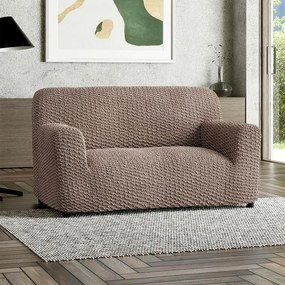 Bielastické poťahy MOSAICO orieškové dvojkreslo (š. 120 - 160 cm)