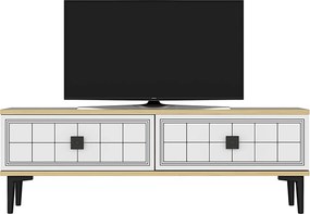 TV stolík/skrinka Yutta (dub + biela). Akcia -19%. Vlastná spoľahlivá doprava až k Vám domov. 1144960