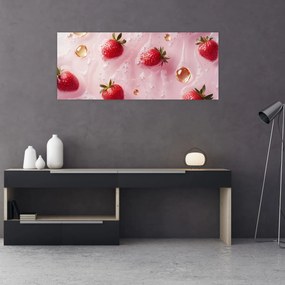 Obraz - Jahody v bublinách (120x50 cm)
