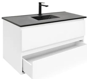 Kúpeľňová skrinka s keramickým umývadlom SAT B-Way 99x50x45 cm biely lesk BWAY2100WU4B2B, 1 ks