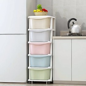 Farebná komoda na hračky s 5 zásuvkami, zásuvkový úložný box Pastel