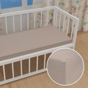 Detské jersey napínacie prestieradlo do postieľky JR-027 Sivohnedé 70 x 140 x 10 cm - do postieľky