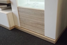 Obývacia stena Caracas Media, dub/biely lesk, s osvetlením