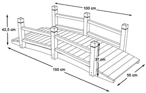 Záhradný drevený mostík