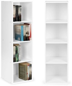 ModernHome Moderná biela knižnica  - 4 loft police