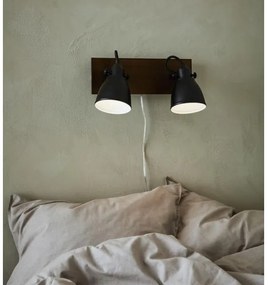 Markslöjd 108213 - Nástenné bodové svietidlo NATIVE 2xE14/18W/230V čierna/hnedá