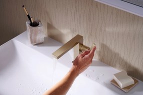 Hansgrohe Tecturis E, páková umývadlová batéria 110 Fine CoolStart EcoSmart+ s odtokovou garnitúrou Push-Open, kartáčovaný bronz, HAN-73020140