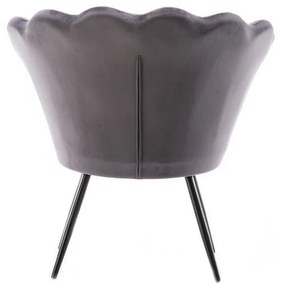 LuxuryForm DESIGN Kreslo FREY VELUR s čiernymi nohami - tmavo šedé