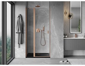 Mexen MIST, 1-krídlové sprchové dvere (1d+1s) 95x200 cm, 6mm číre sklo, medený profil, 8A4-095-000-65-00