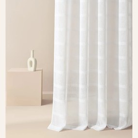 Kvalitná biela záclona Maura so zavesením na kruhy 140 x 260 cm